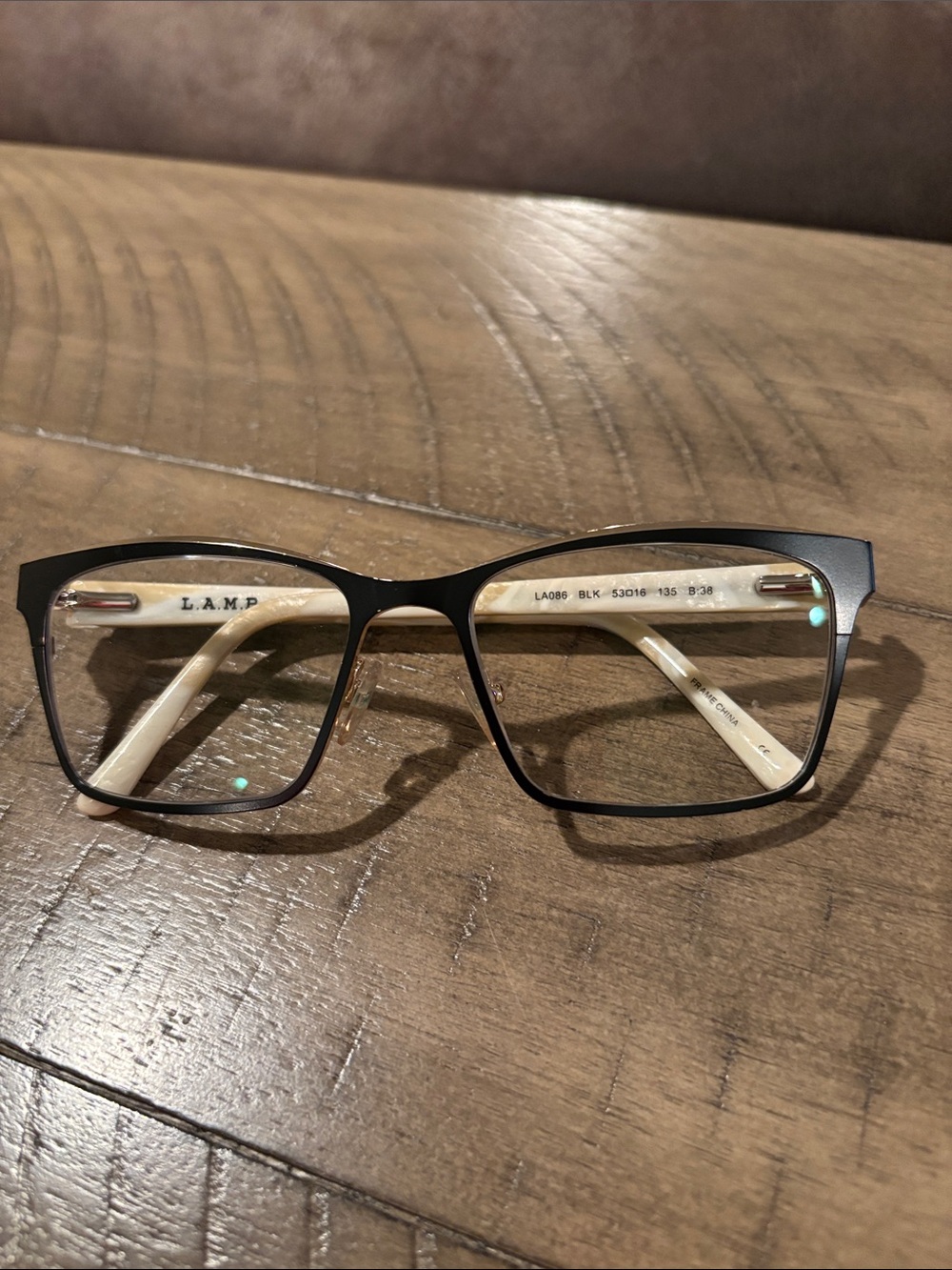 L.A.M.B. Black Frames with Cream Marbled Temples
